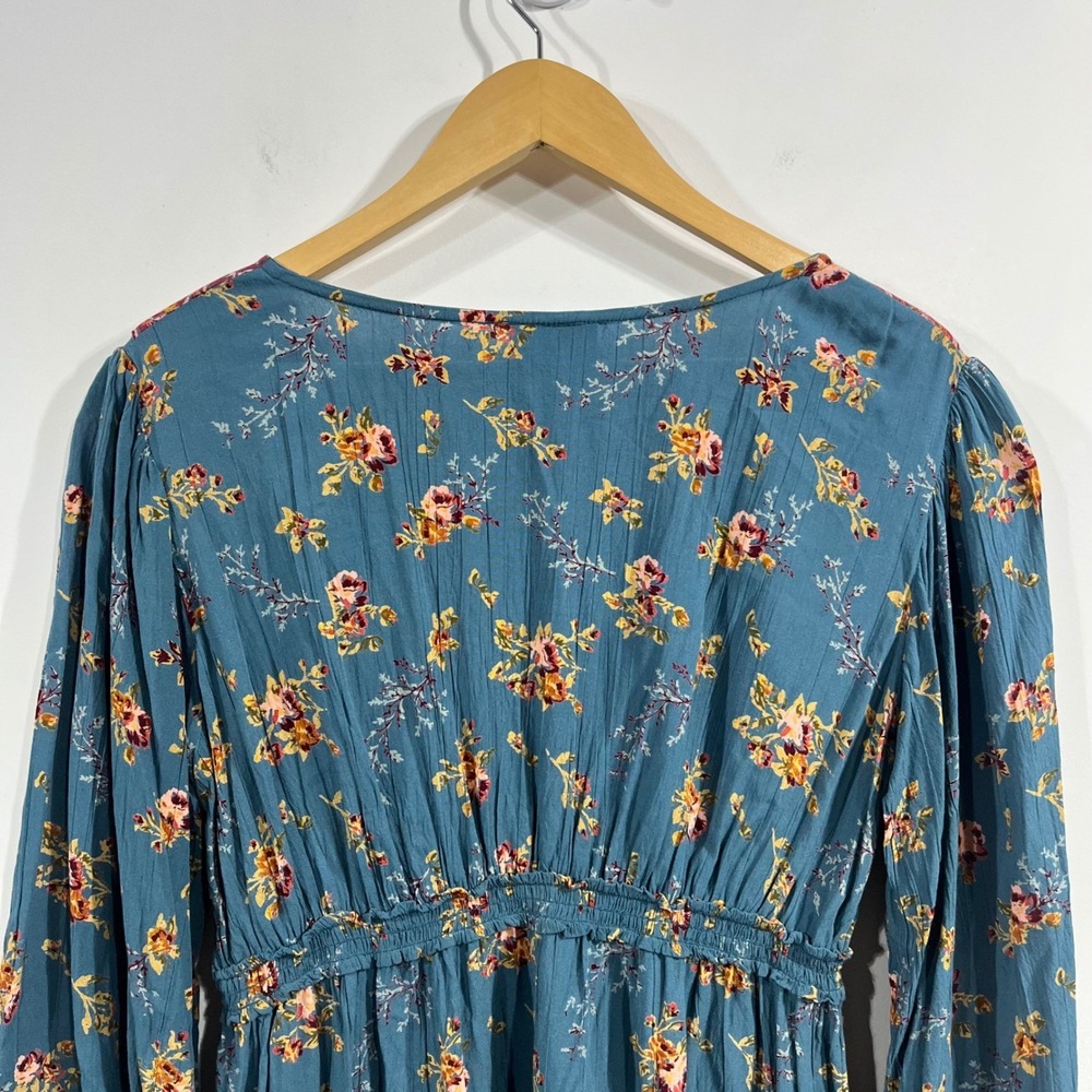 Angie Y2K Babydoll Boho Floral Bell Sleeve Peasant Top Womens Medium Festival - Picture 5 of 10